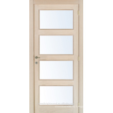 Незавершенным интерьера дуб фанерованные составные деревянные стеклянная дверь